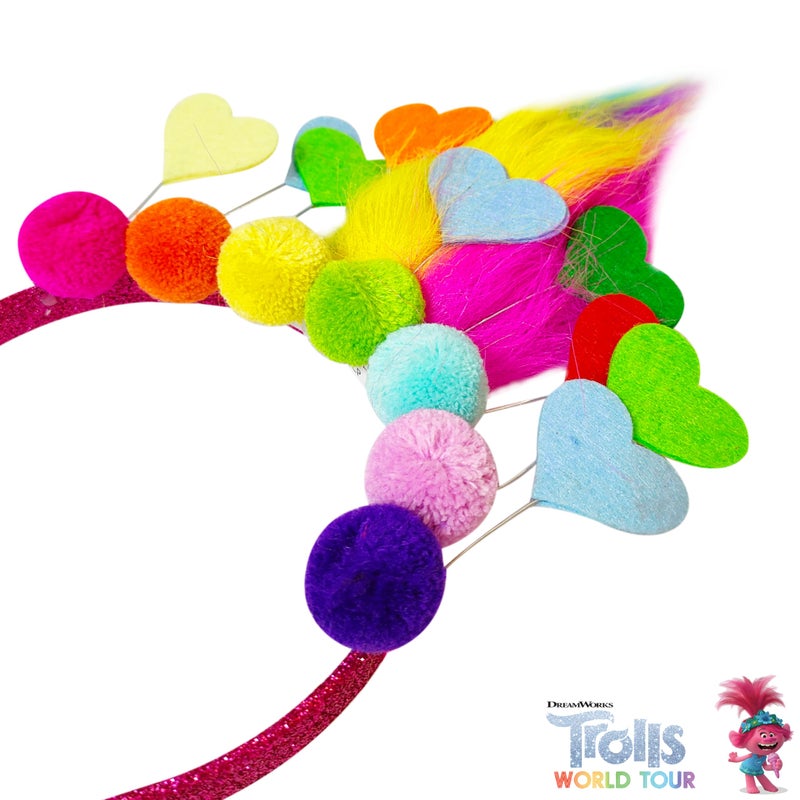 LUV HER Kids' Trolls World Tour Headband with Wig for Girls - Costume Accessories - Image 4